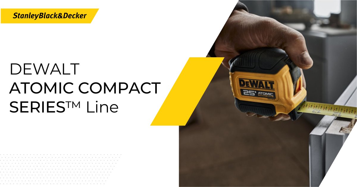 Stanley Black & Decker on X: How can trade pros pack greater efficiency  into their tool belts? With cutting-edge products from the DEWALT ATOMIC  COMPACT SERIES™. Features of the compact chalk reel