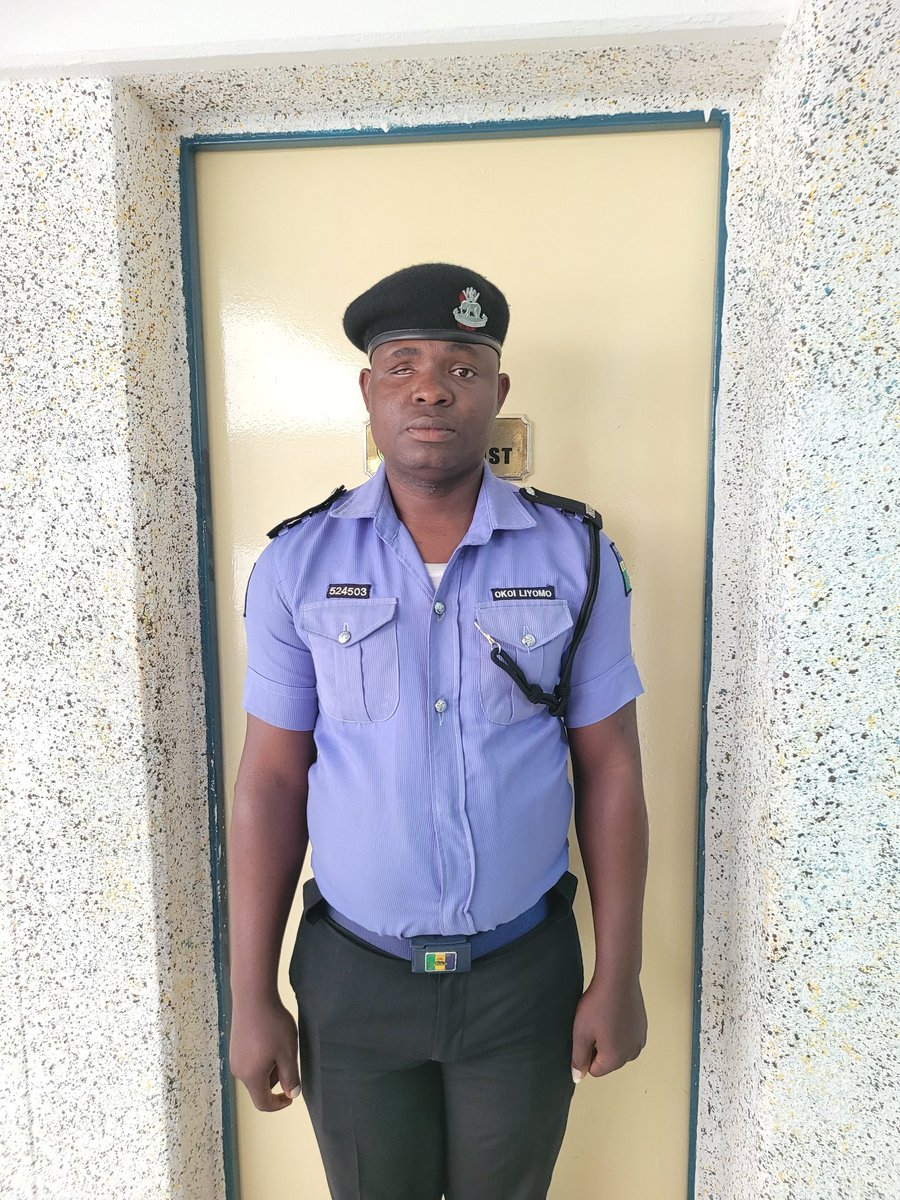 PC Okoi Liyomo, the policemen who was caught in the viral video flogging one man with a cutlass in Cross Rivers State has been brought to the Force Headquarters Abuja. He met wit the IGP today. The IGP has ordered for his tria. I await the outcome of the trial.