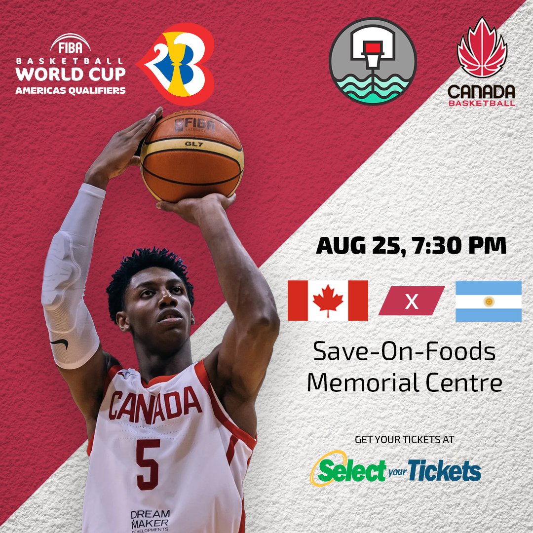 Here's your chance to see Canadian NBA and pro ballers in Victoria. Canada will take on Argentina in FIBA World Cup Qualifying on August 25th.

DMG are proud to provide marketing and partnership support services to this event. Secure your seats today: bit.ly/3d4ipef
