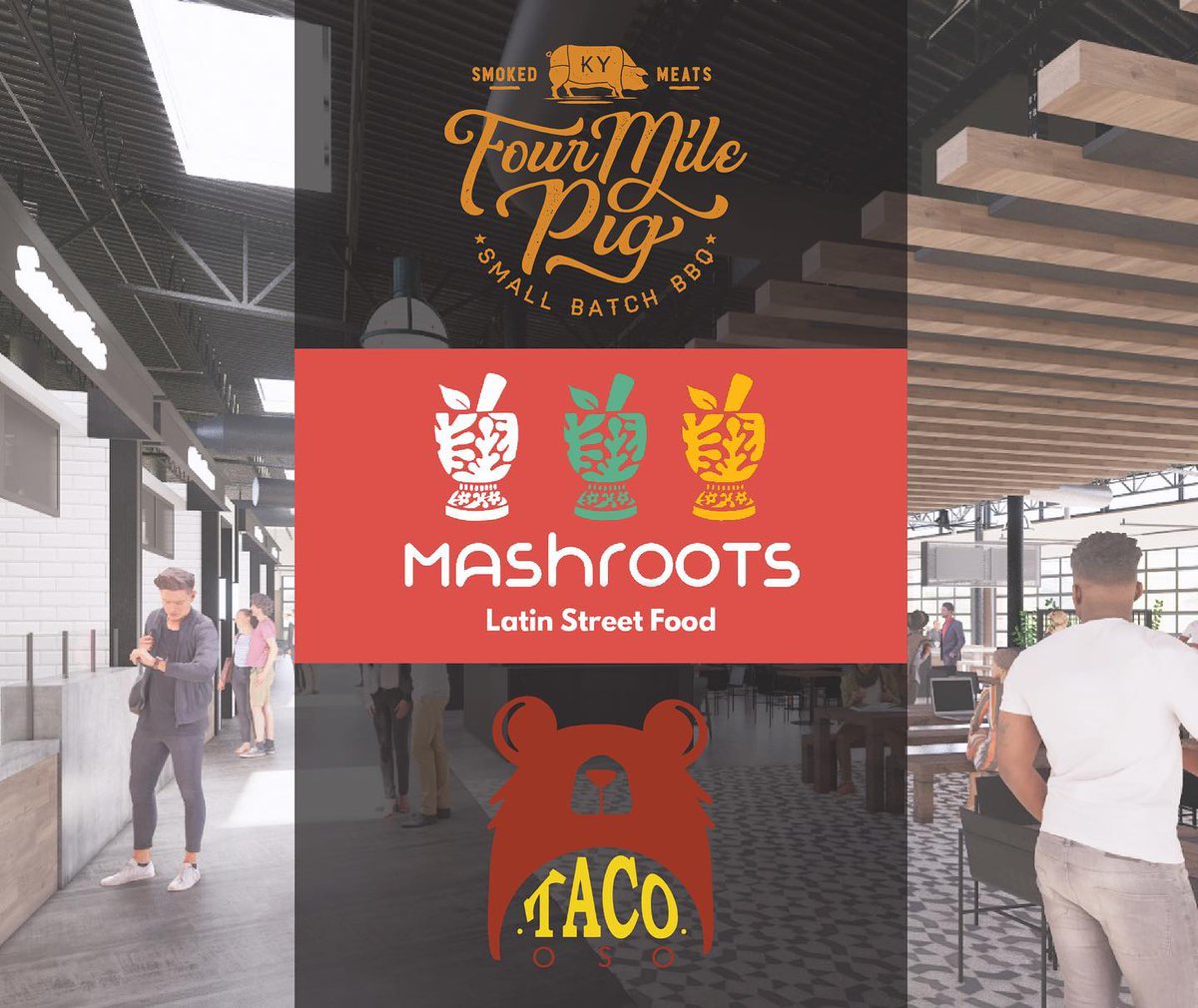 ElementEatery's tweet photo. We’re absolutely thrilled to announce the first three vendors at Element Eatery — Four Mile Pig, MashRoots Latin Street Food, and Taco Oso! Let the countdown to September begin!
Learn more, https://t.co/fhznCdSgMK https://t.co/r76zko3AC1
