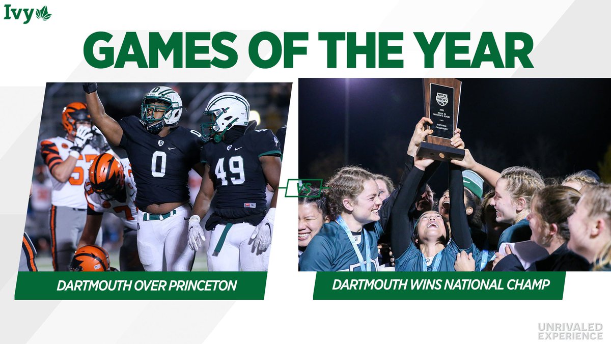 GAMES OF THE YEAR. 
𝙁𝙄𝙉𝘼𝙇.

🌿 <a href="/DartmouthWRugby/">Dartmouth Rugby</a> wins national championship
🆚
🌿 <a href="/DartmouthFTBL/">Dartmouth Football</a> defeats Princeton 

VOTE BELOW⬇️