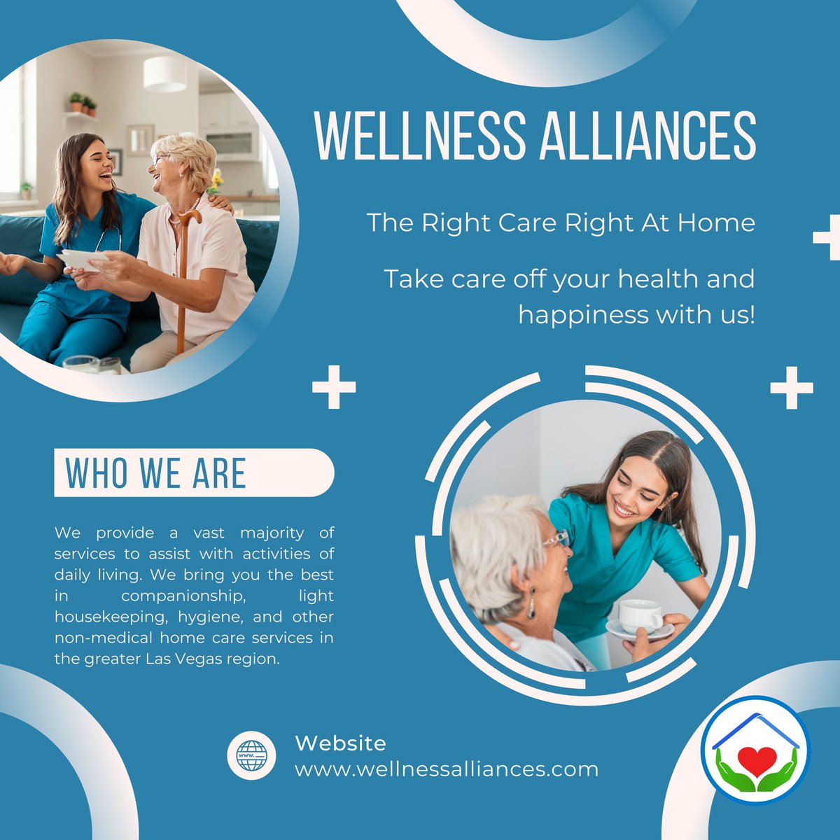 WellnessAllian1's tweet photo. Wellness Alliances treats clients with respect and dignity. We provide the best quality of care, compassion, and comfort! Please visit our website for more information!
 
#wellnessalliances #caregiving #seniorcare #inhomecare #leadership #health #homecare #eldercare #aging https://t.co/WUDzKEchcB
