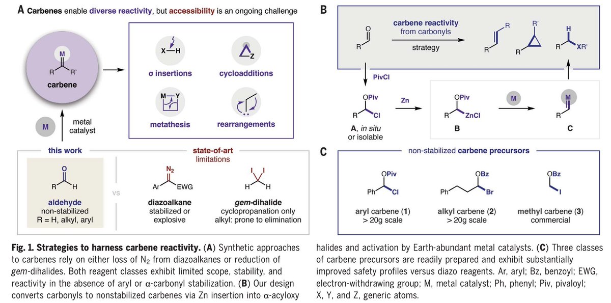 TotalSynthesis's tweet photo. Carbene reactivity from alkyl and aryl aldehydes by @LuminZhang123, @BethanyDemuynck, @AlysonPaneque, @JoyRutherford14, David A. Nagib @nagiblab at @OSU_CBC in @ScienceMagazine https://t.co/uug2sYftKL https://t.co/o1xmxq4QPH
