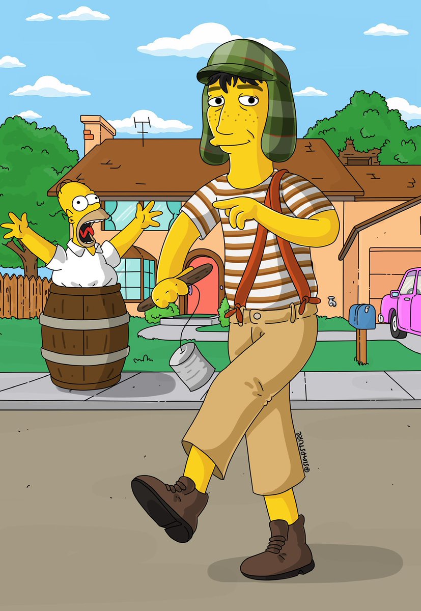 simpsture's tweet photo. Ai vem o Chaves, Chaves, Chaves, todos atentos olhando pra TV!
Seu Barriga expulsou o Chaves da vila e ele foi parar em Springfield ✍️🤣 https://t.co/nFL7iA12x5