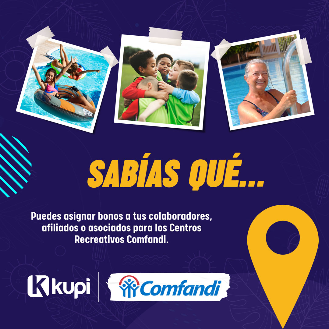 appkupi's tweet photo. ¿Sabías que puedes asignar bonos a tus colaboradores, afiliados o asociados para los Centros Recreativos Comfandi con KUPI?

Conoce las opciones aquí 👉 https://t.co/SJLXhaeE8a
