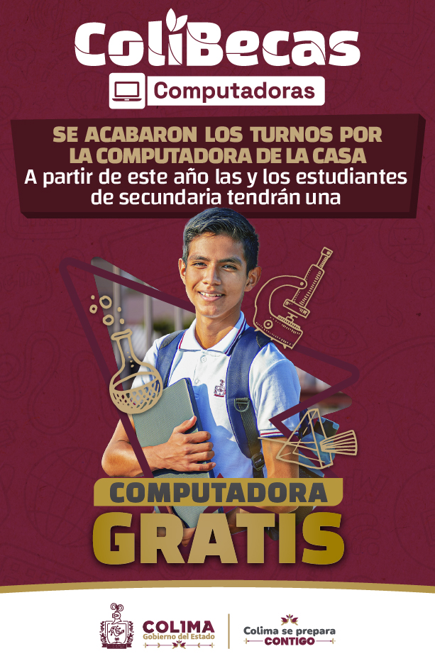 gobiernocolima's tweet photo. En las próximas semanas, las y los estudiantes de secundarias publicas de nuestro estado recibirán de manera gratuita una computadora. ¡Con #ColiBecasComputadoras 💻 el Gobierno de Colima apoya a la educación de nuestras juventudes! 🤓 https://t.co/JAMB3zwuPV
