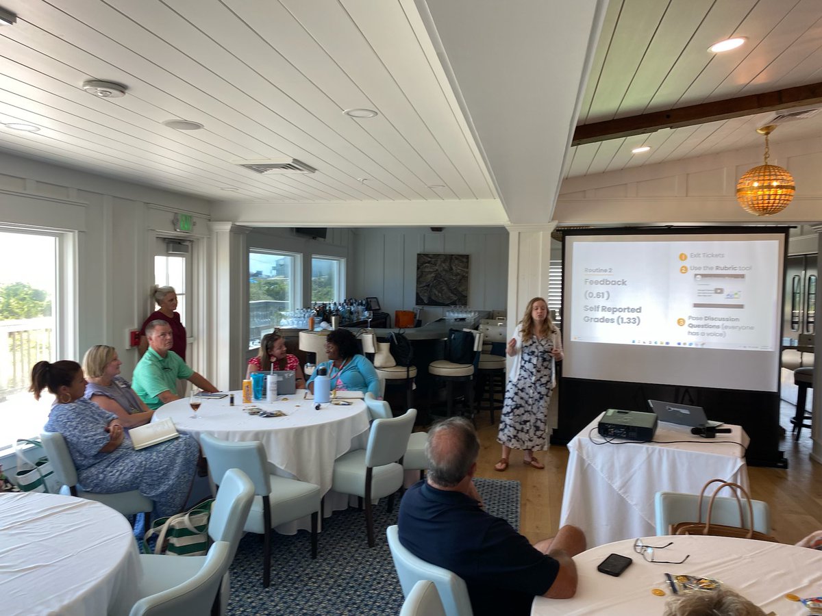 Thanks to these two DTL Rockstars for sharing best practices with our administrators.  Redefine post pandemic use of LMS.  Sharing effect size data for using technology.  Never a replacement for a teacher; rather a tool for our customers. <a href="/CarteretK12/">Carteret County Public School System</a> #LightTheWay