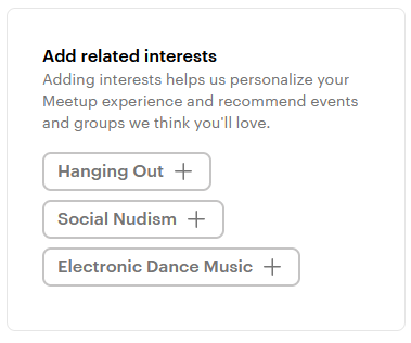 Meetup making some bold recommendations...