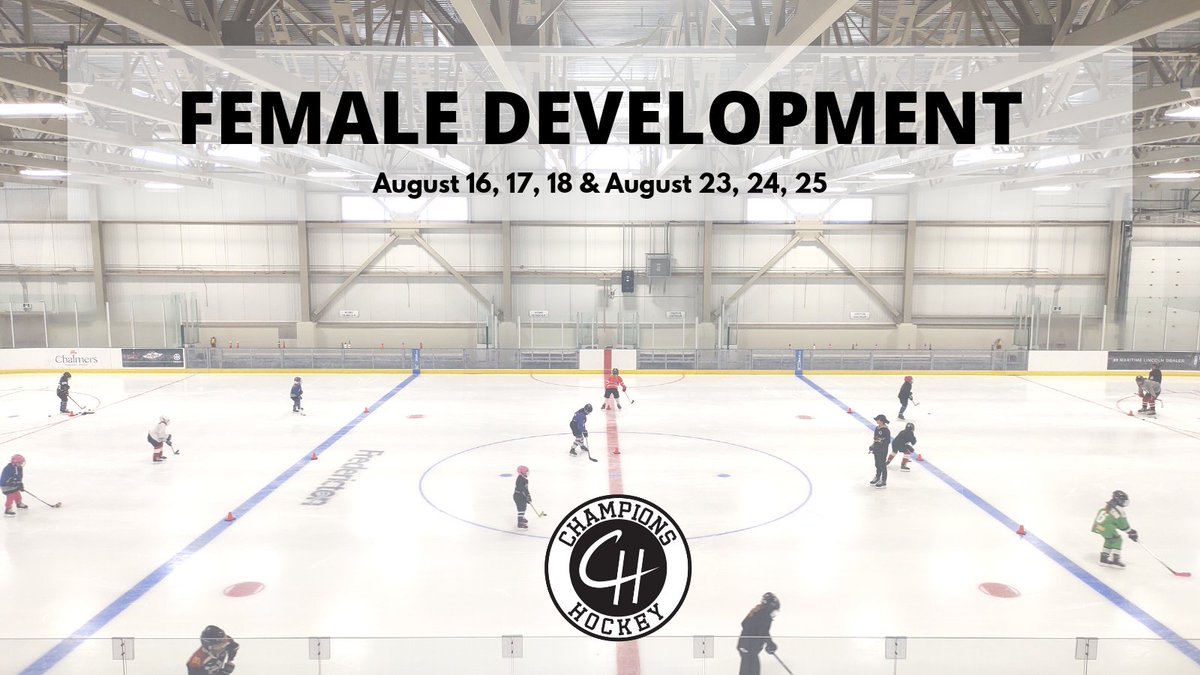 Our female development program was so popular we've decided to offer SIX MORE 2010-2015 female sessions. 

Join Jenna MacLean &amp; Talli Warren Aug16-18 &amp; Aug 23-25 to work on skating, stickhandling, passing and shooting. 

Spots are limited, register today
championshockey.ca