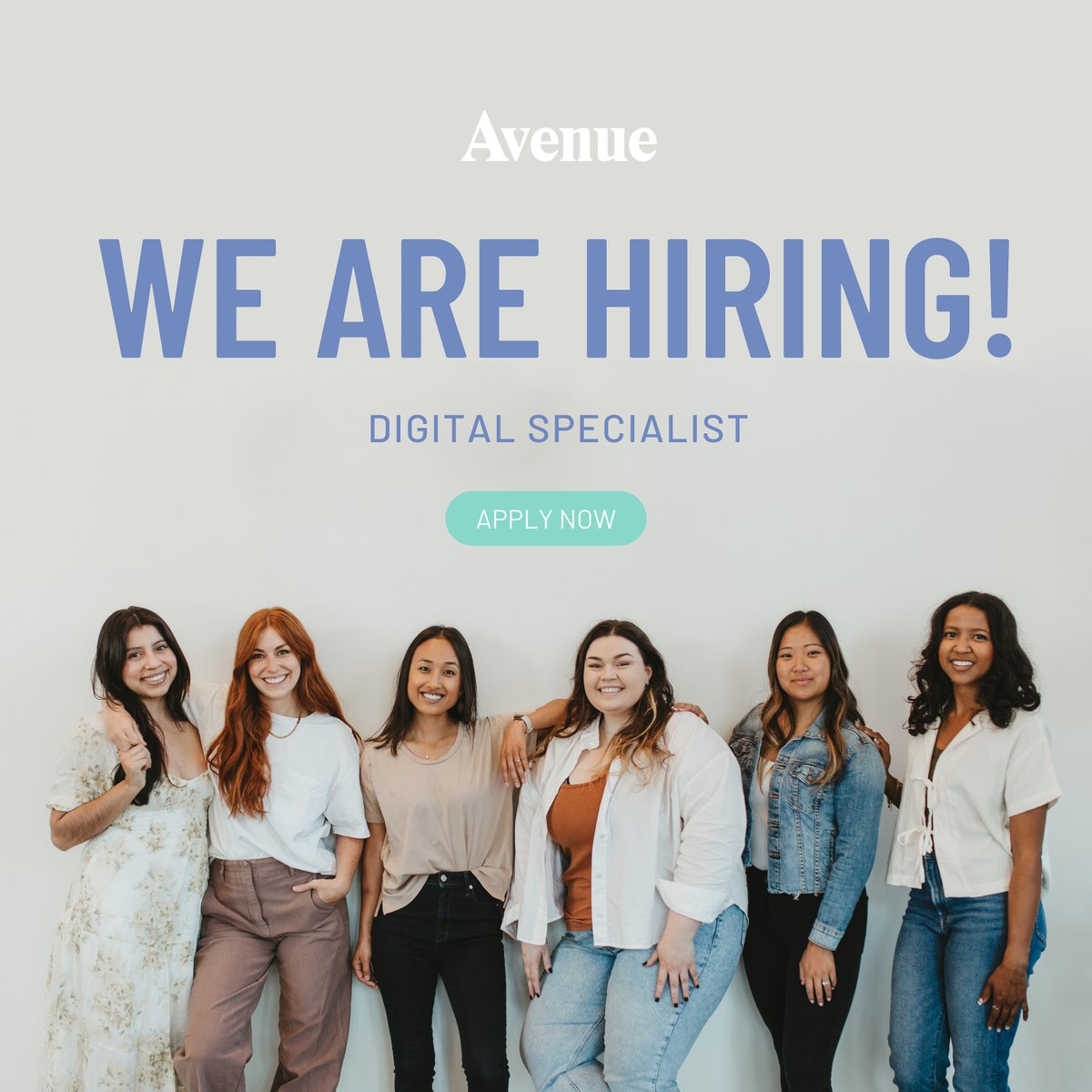 The Avenue team is hiring a Digital Specialist! Come join our team. 👩🏽‍💻 Learn more about the position and apply here: bit.ly/3PZmFKA