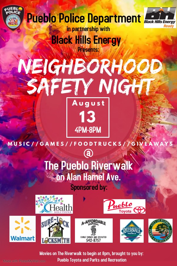 Join Us, Saturday, August 13 4-8PM, Neighborhood Safety Night on the Riverwalk. Mark your calendar and join the family fun, music, giveaways and great food trucks like Creole Roots, Nana’s BBQ, Steel City Café, Sam’s Street Taco’s to name a few. Special thanks to our sponsors.