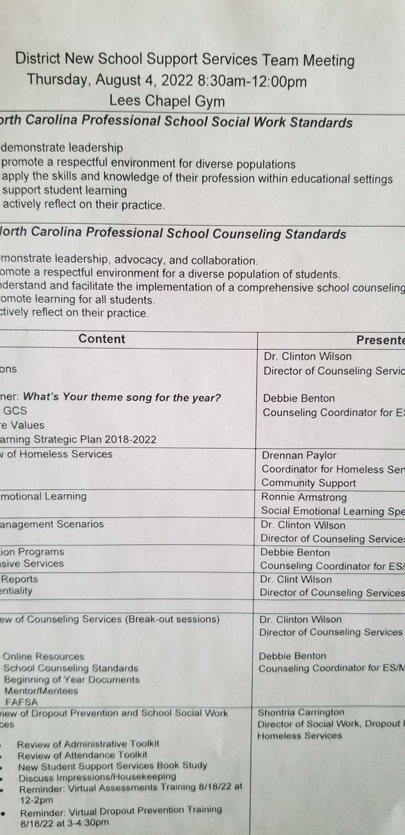 RCACounselor's tweet photo. Today, I felt at home presenting an SEL overview to the new counselors and social Workers of GCS (I forgot pics lol). The role of school support staff is important in fostering these elements in our district. @CounselingGcs @SocialworkGCS @GCS_SEL_Office  #SEL https://t.co/2A7qHaFoFq