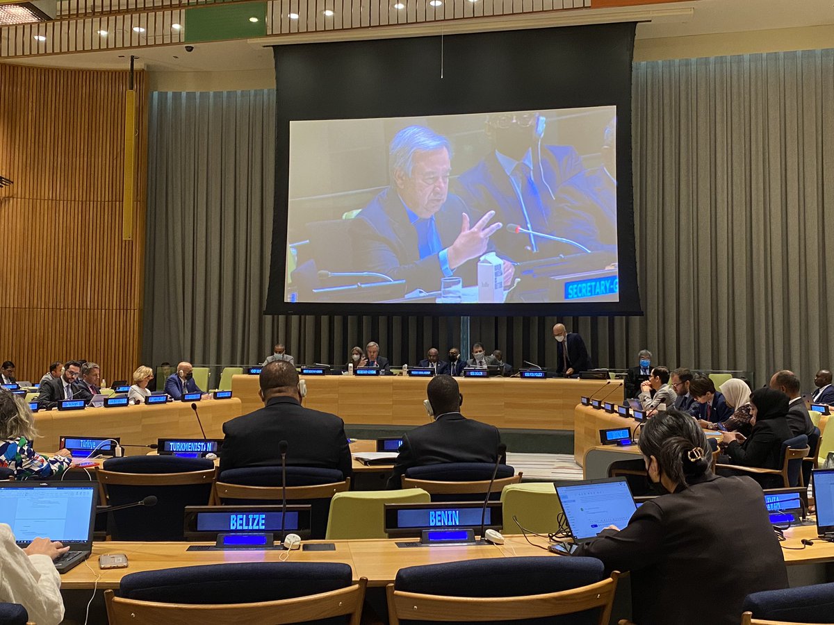 🇬🇪 welcomes 1st progress report on the implementation of #OurCommonAgenda, delivered by #UNSG this morning. We look forward to engage across various high-level tracks of #OCA, incl. t/modalities& political declaration of SummitOfFuture, as well as establishment of #YouthOffice.