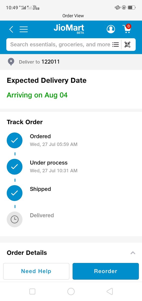 KumarVagish1's tweet photo. @JioMart_Support you guys are giving me the worst of e commerce experience ever in my life! Initially it was scheduled to be delivered on 1st august! https://t.co/UFrkdbgiGq