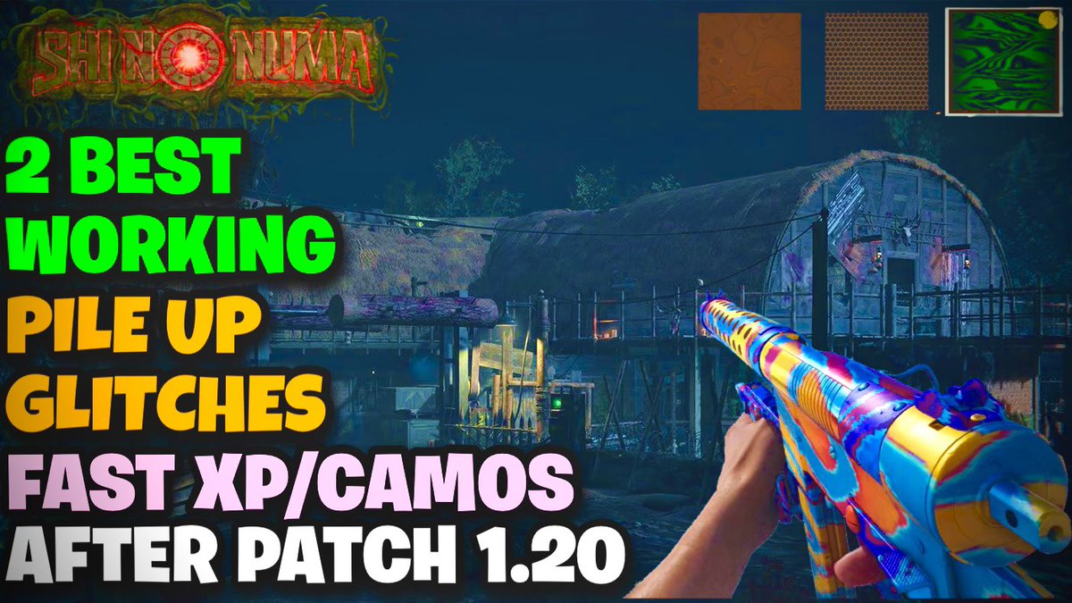 TheeEvolutionYT's tweet photo. SHI NO NUMA GLITCHES: 2 NEW WORKING FAST XP/CAMO PILE UP GLITCH AFTER PA... https://t.co/zxPA7VrDNY #VanguardZombies #Warzone #DevError5476 #Taiwan #China #PS4share #PS4 #PS4live #PS5Share #AllOrNothingArsenal #CallofDutyModernWarfare #DarkAetherCamo #BulletTrainMovie #Gaming https://t.co/oFq8oVYxsL