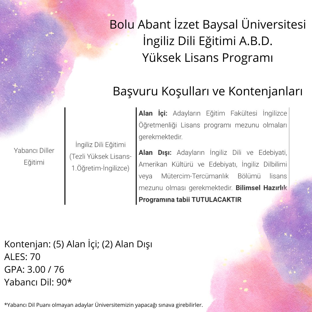 Anabilim Dalımız Tezli Yüksek Lisans Programı Başvuruları

8-21 Ağustos 2022

Detaylı Bilgi: bit.ly/3zZVv0O