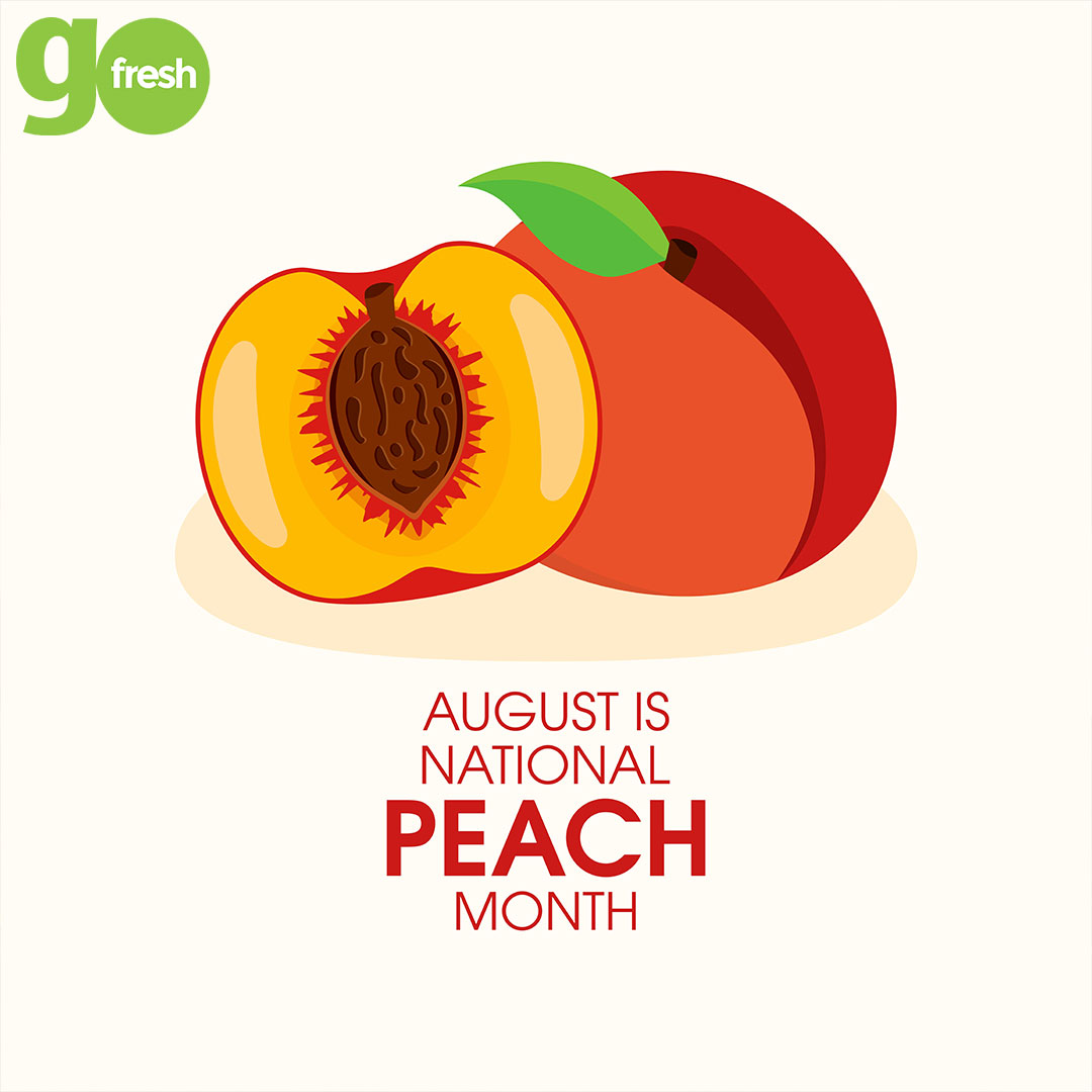 GoFreshProduce's tweet photo. Let peach be your theme, and may your days be just peachy as you gear up to celebrate National Peach Month this August. The peach season begins in June and lasts until the end of August, and they say that August is when peaches are at their peak! 

#NationalPeachMonth https://t.co/0BOQTjT2oI