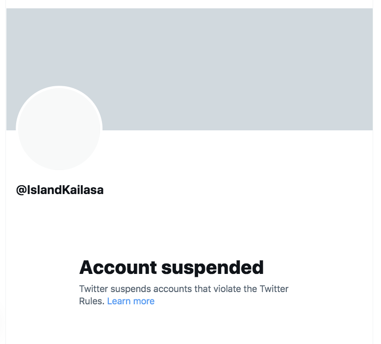 alexxdesignn's tweet photo. Our collective effort took down one of the #Nithyananda cult propaganda accounts after it violated Twitter rules on hateful conduct and slander multiple times. Well done everybody. https://t.co/JQuCVbOzFp