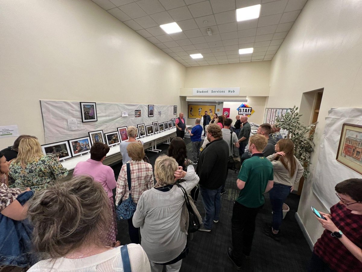 Youth Volunteers Jackie and Stevo at our “Divis Life” exhibition along with the Mayor of Belfast Tina Black and local photographers/facilitators John Mallon and Mal Mccann

Great feedback on the exhibition from those who visited St. Mary’s University College this evening.