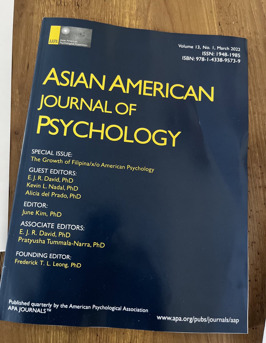 kevinnadal's tweet image. Check out our special issue of the Asian American Journal of Psychology entitled “The Growth of Filipina/x/o American Psychology.”Thank you to my phenomenal co-editors @ejrdavid &amp;amp; @doctordelprado &amp;amp; to all our contributors! 
#FilipinoAmericanPsychology @FilAmPsych @AAPAonline