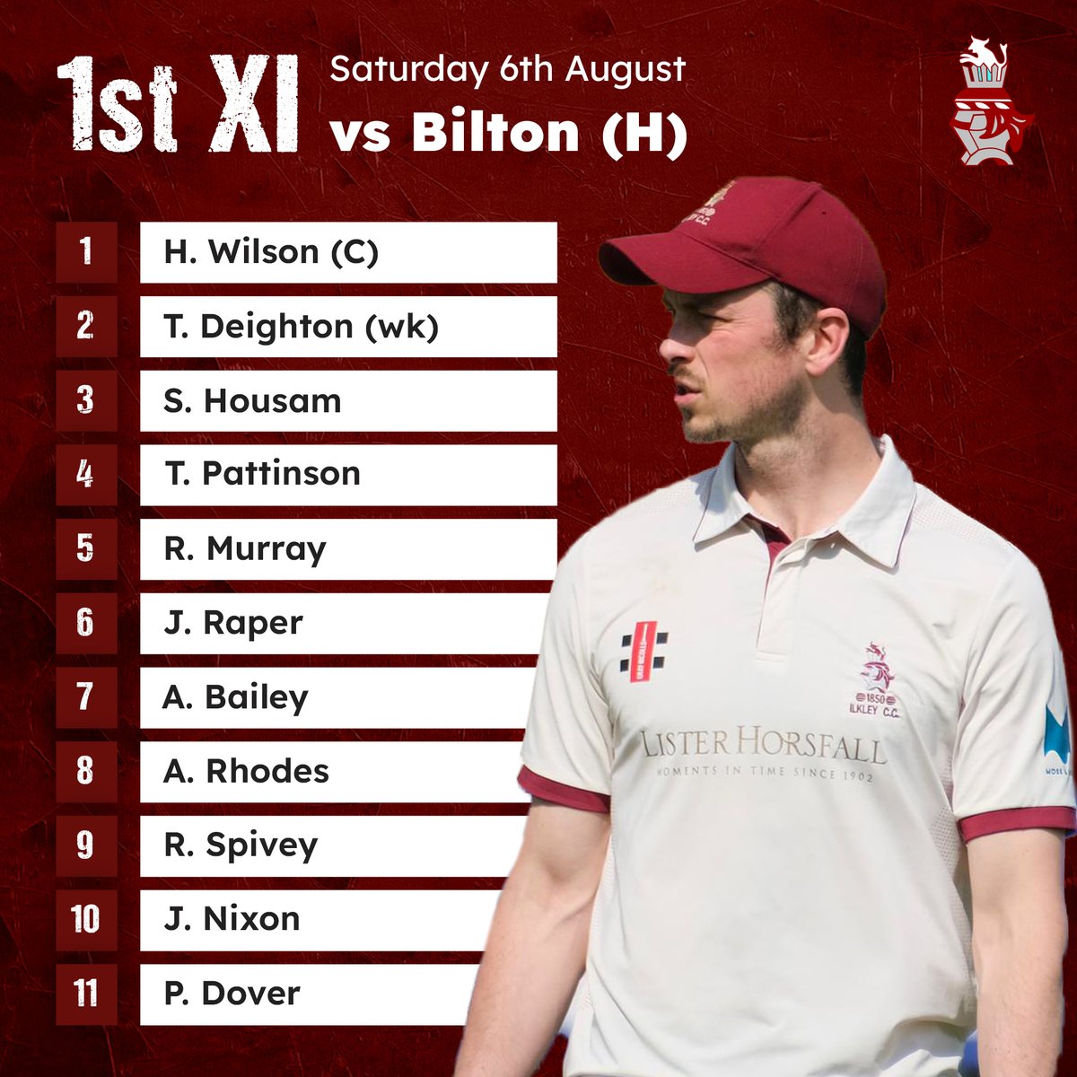 IlkleyCC's tweet photo. 🏏 THIS WEEK'S TEAMS

1st XI vs @biltoncricket 
2nd XI vs @AlwoodleyCC 
3rd XI vs @KboroForestCC (Friendly)
 
Come on the ICC!

Use these teams to make your Fantasy Cricket selections wisely… 

#ICC #IlkleyCC #Ilkley #AireWharfe #Cricket #ICCTWD #CricketSeason https://t.co/cn98NzCY6J