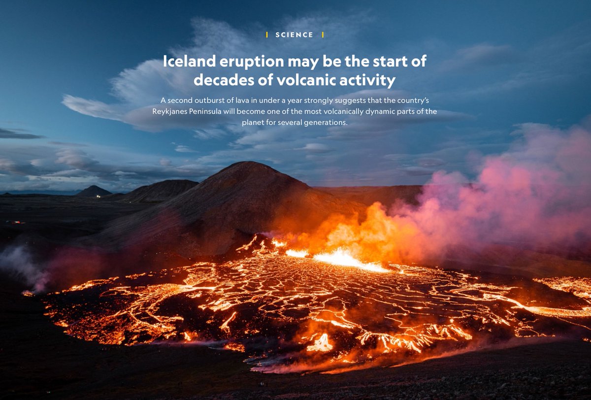 Iceland eruption may be the start of decades of volcanic activity: Neat piece by <a href="/SquigglyVolcano/">Dr Robin George Andrews 🌋☄️</a> for <a href="/NatGeo/">National Geographic</a> putting the recent eruption in Iceland into context nationalgeographic.com/science/articl… #iceland #volcano #icelanderuption #icelandvolcano