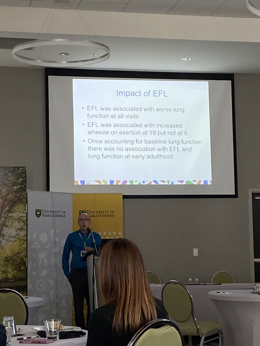 naspem's tweet photo. “Children who develop expiratory limitation in mid-childhood will have worse lunch function at early adulthood” Thank you Chris for travelling all this way to present your impressive work! https://t.co/dkIRcqzg75
