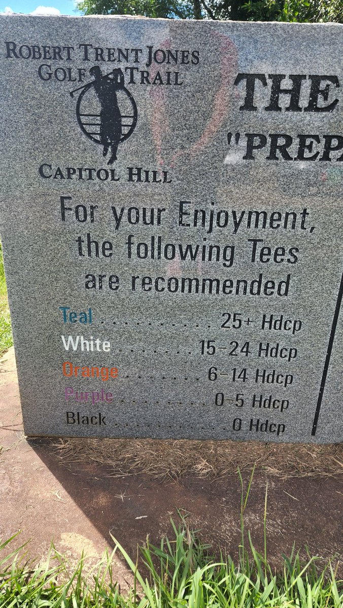 JacobPresleyTX's tweet photo. I feel like this should be posted at every course. How about we don't base it on age or gender? How about we base it on ability? #golfchat https://t.co/KdcviS7Vyi