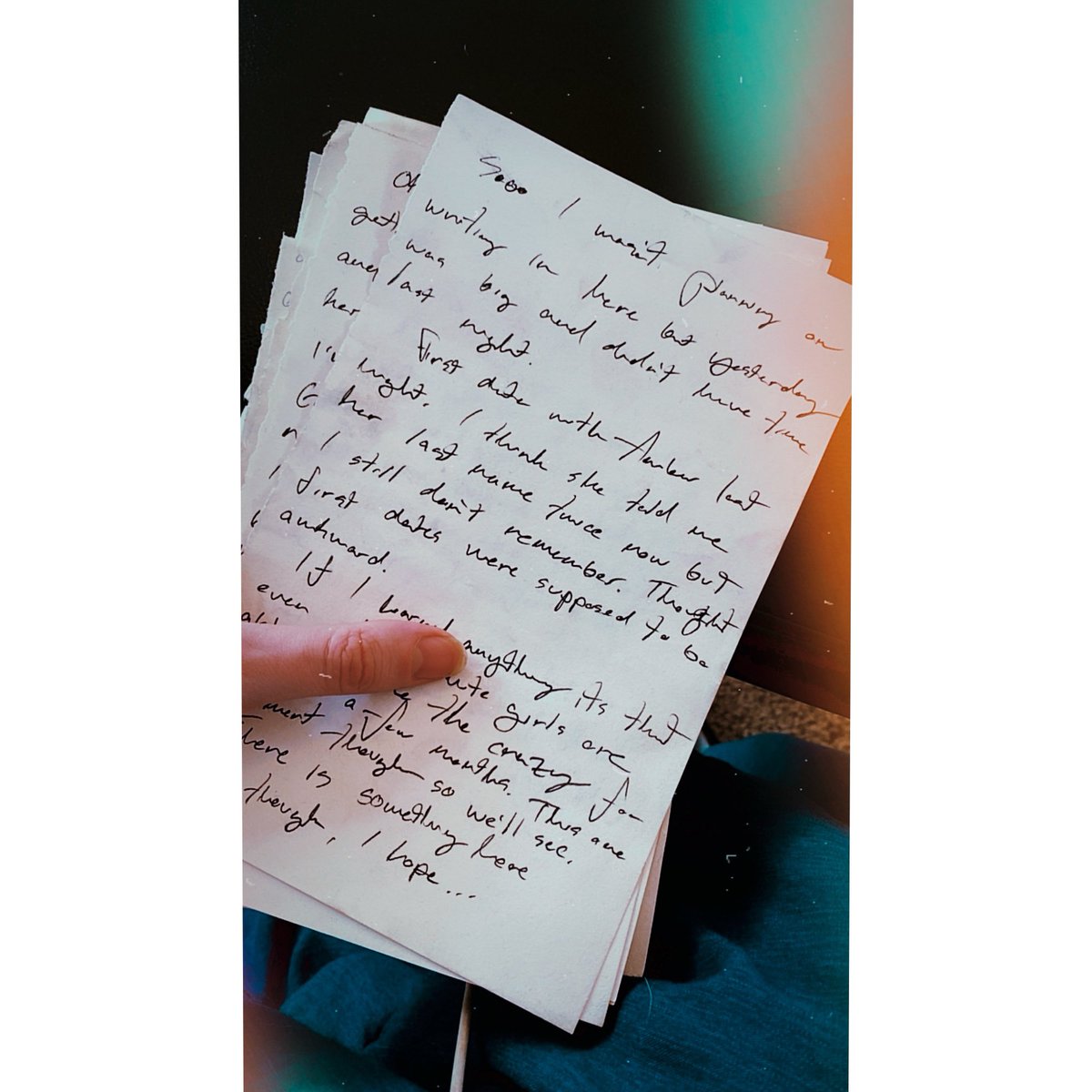 ambernalvarez's tweet photo. For my birthday, my husband gave me all the drafts he wrote of his vows and all of his journal entries starting back from the day after our first date. I was sobbing. I thank the galaxies above for the love that I have. ♥︎ https://t.co/Nuw4CJuWfc