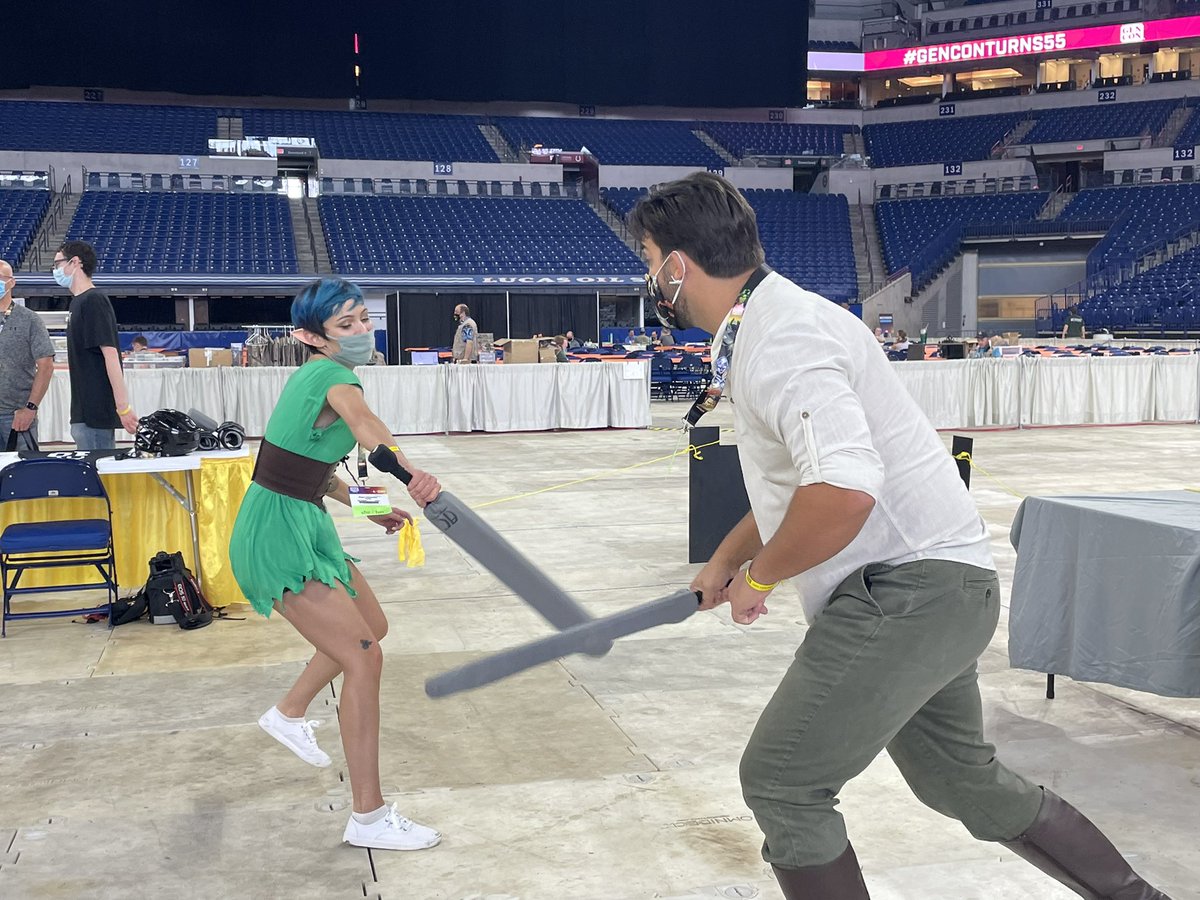 thecritshow's tweet image. The cast of #TheCritshow had a blast doing some foam weapon fighting with the #CritCrew and @armed_combat. Thank you for having us! #GenCon
