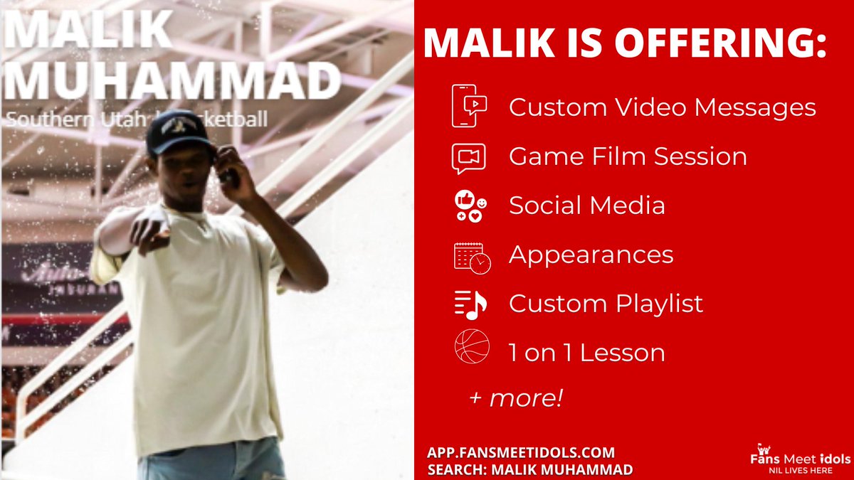 Welcome Malik Muhammad <a href="/rockmalik27/">Malik Muhammad</a>, center for Campbellsville basketball 🏀, to the <a href="/FansMeetIdols/">Fans Meet Idols</a> Family. 

SHOP🛒 his Storefront at app.fansmeetidols.com/malik.muhummad

#SUU #SouthernUtah #Basketball #CollegeBasketball #NCAABasketball #StudentAthlete  #NILLivesHere #NIL #FansMeetIdols