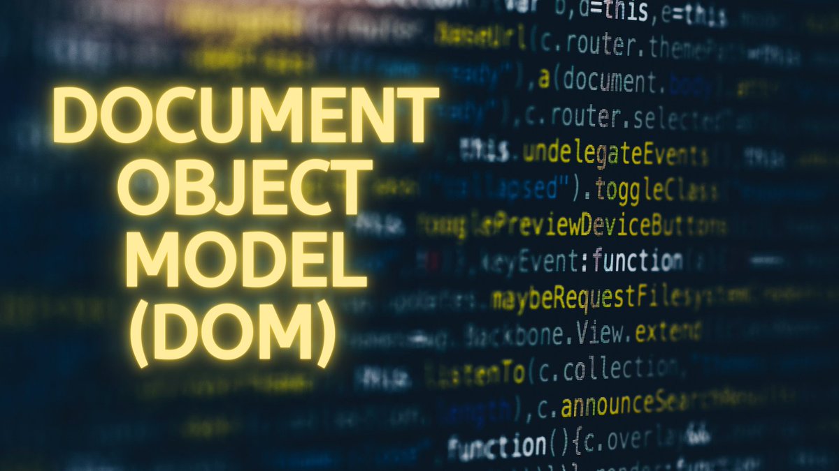 ilovecodingorg's tweet image. The Document Object Model (DOM) is the data representation of the objects that comprise the structure and content of a document on the web. Learn more about DOM in this video: ilovecoding.org/courses/js2/le…
#javascript #DOM #Documentobjectmodel #learnjavascript