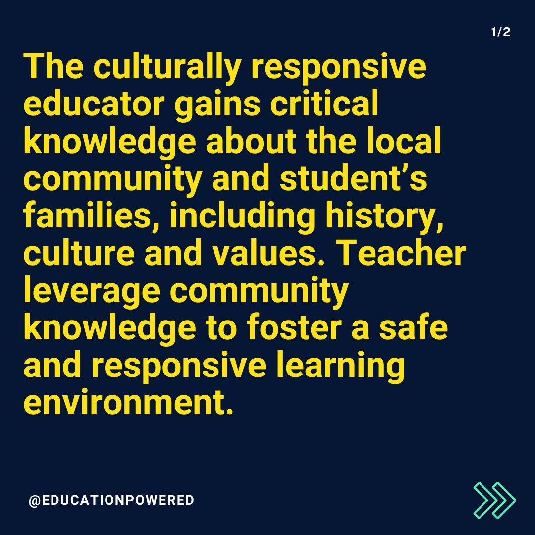 ED_PowerED's tweet photo. Responsive teachers KNOW their students beyond their physical appearance and academic performance. Responsive teachers know where their students COME FROM, what they value, and who the important stakeholders are in their lives. https://t.co/j179GIwGmK