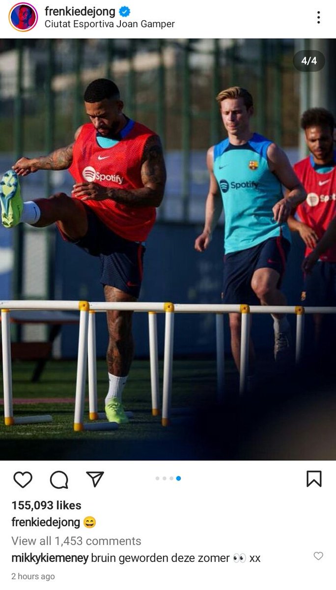 Frenkie de Jong a short while ago making his intentions clear on Instagram.

Reminder: The player's priority is to remain at FC Barcelona

Crazy saga this one has been.

#MUFC 🔴