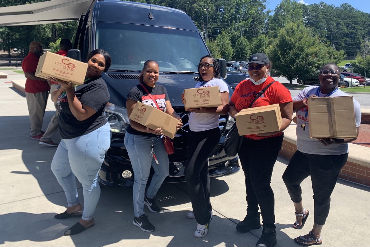 Thank you ⁦<a href="/Creflo_Dollar/">Creflo Dollar</a>⁩ for the supplies provided to ⁦<a href="/McNairFCS/">Dr. Ronald E. Mcnair</a>⁩ staff! #allinorintheway ⁦<a href="/maddenjthomas00/">John Madden Jr</a>⁩ ⁦<a href="/1BranDoe/">B. Wynn</a>⁩