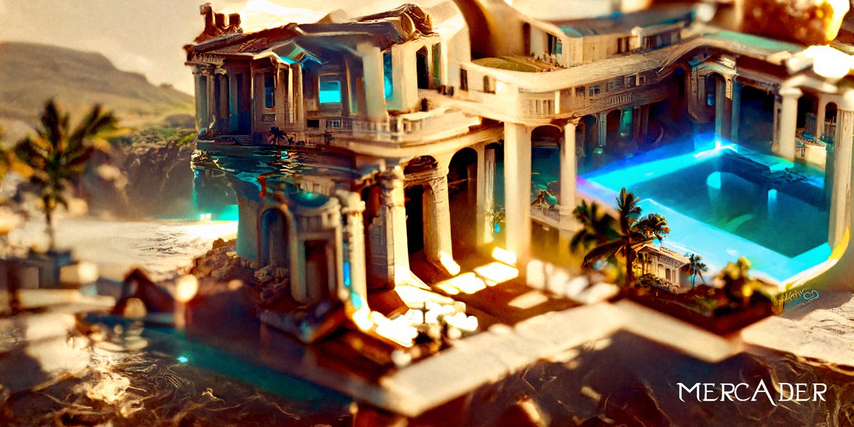 'Pillars &amp; Sand' Wishing I was at one of these tropical beach mansions on this cold winter morning 🥶 #Art #AI #AIArt #AIArtwork #DiscoDiffusion #AIArtist #AIArtCommunity