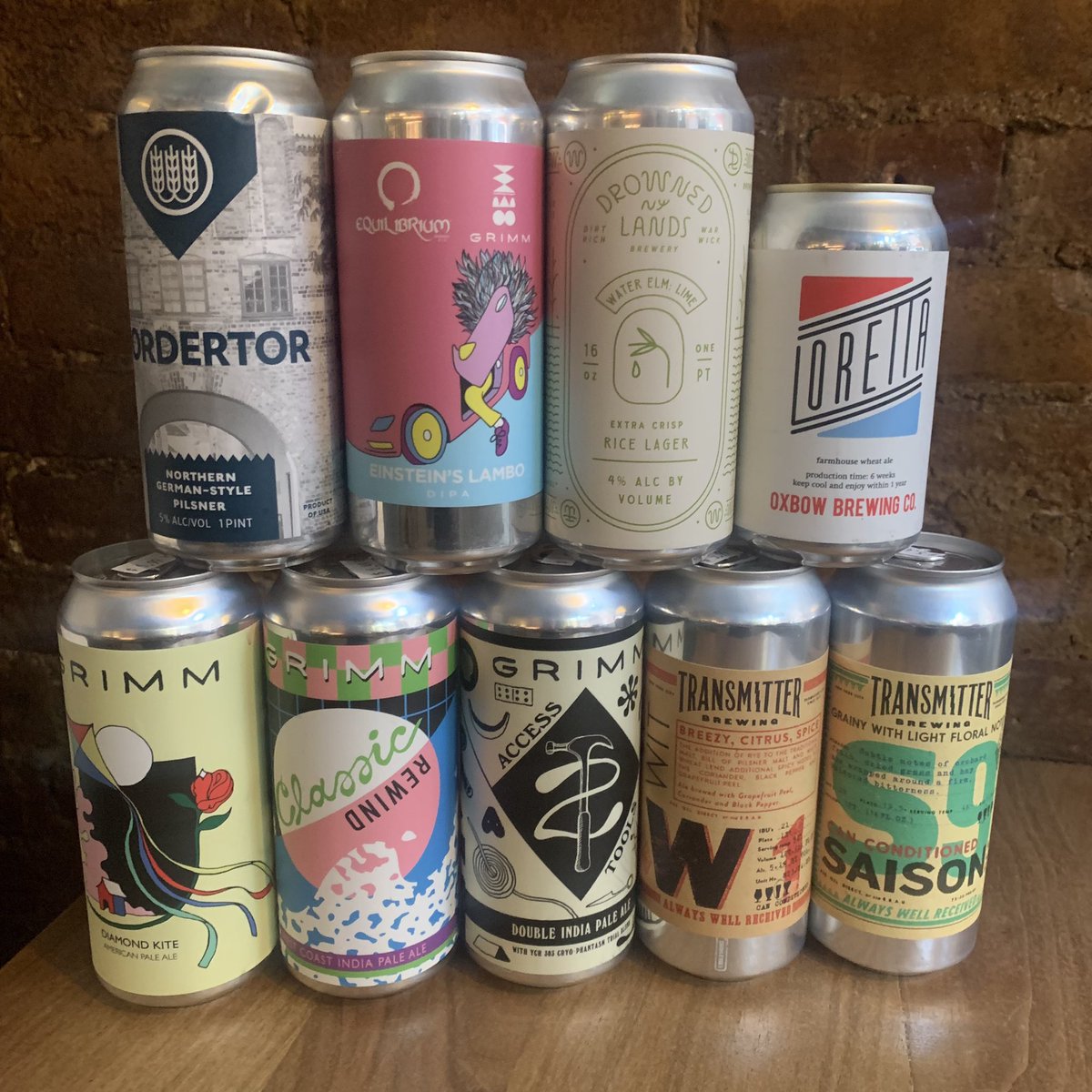 New brews!!! @grimmales @schillingbeerco @drownedlandsbrewery @transmitterbrewing @eqbrewery @oxbowbrewingcompany
