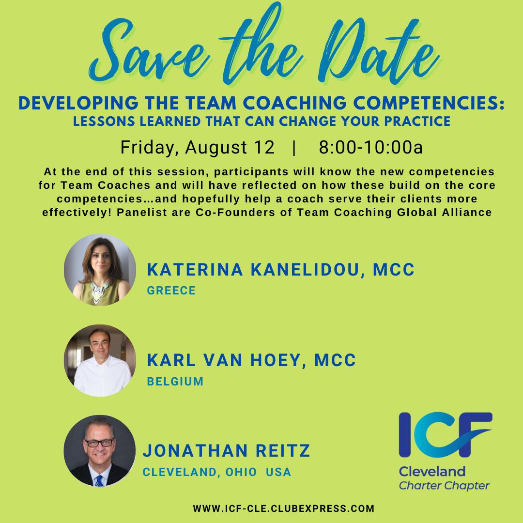 ICFCleveland's tweet photo. This will be one of those educational events you don't want to miss! Learn from @jonathanreitz @karlvanhoey @katkanelidou - experts in #coaching. https://t.co/47WNF8wnBC
#icf #icfcle #clecoaching #icfcleveland https://t.co/ebFkyfVy5T