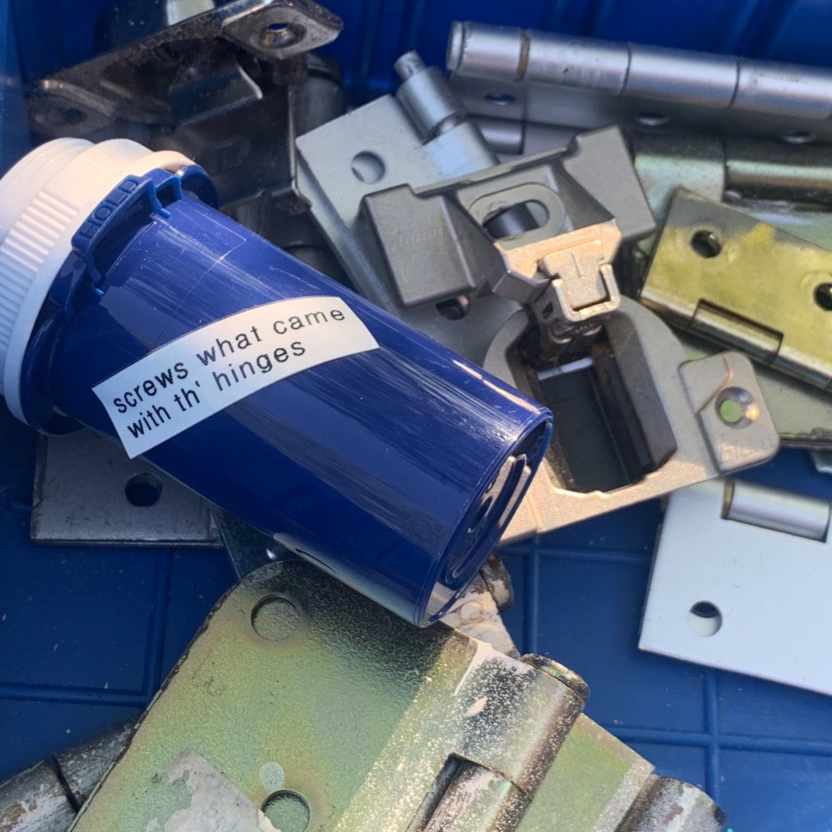 Burban477's tweet photo. Surely writing long-form labels with implied cockney accents will help me organize the garage… https://t.co/qyUF7qVeaA