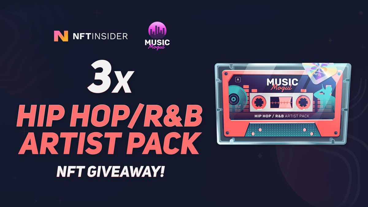 NFTInsider_io's tweet photo. Thanks to @musicmogul_io, we have 3 Hip Hop / RnB Artist Packs to give away, worth 850+ WAX each!

To enter:
1⃣ Follow @NFTInsider_io &amp; @musicmogul_io 
2⃣ Like &amp; RT
3⃣ Tag 2 friends
👇 Drop your WAX wallet below!

⏳ Entries close at 21 UTC on Sunday! https://t.co/EFKhDvLQPd