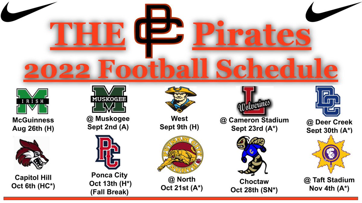 Football Season is almost here!!! Get out to Pirate Stadium soon to support our team go for our #4OUR(th) state championship in school history!
