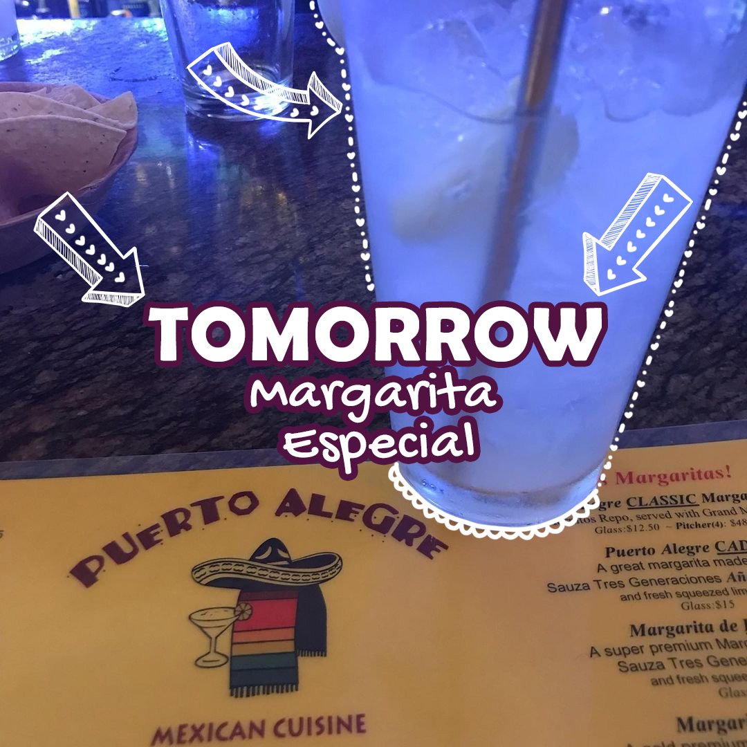 Get ready 🤩 because the best day of the month is coming: Margarita Especial!

👉 Come over to Puerto and ask for special discounts, only tomorrow Friday, Aug. 5th from 5:00 pm to closing. 

CHEERS!! 🍹💜

#margaritaspecial #margslife #tequila #drinks #fridayfeels #sfliving