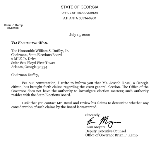 OneAddyAdds's tweet photo. Letter sent on July 15th by Deputy Excecutive Counsel to the Office of Governor Brian Kemp, Evan Meyers, to Georgia State Elections Board Chairman, William S. Duffey.
#gapol #ga #georgia #georgiapol #peachstate #electionboard #2020election #electionaudit #electionintegrity https://t.co/ZYRpsBHPbA