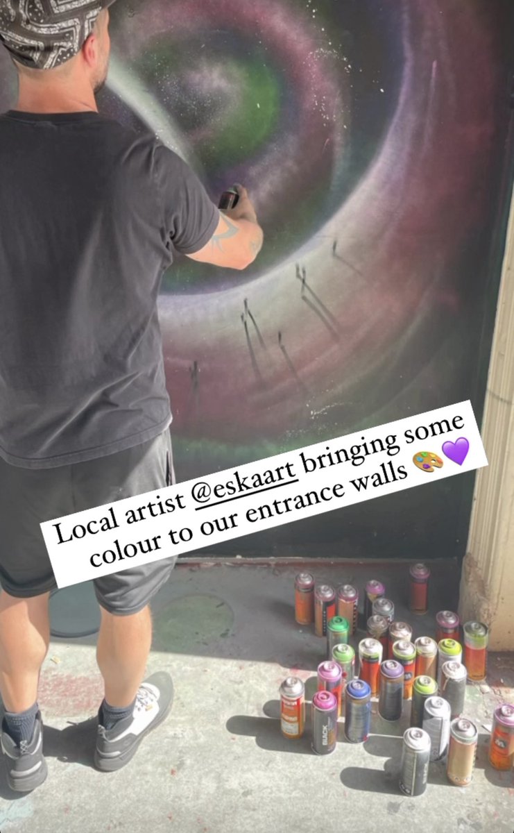 Another mural in progress <a href="/Soccochetahub/">Socco Cheta Community Hub</a> - local artists putting their imagination to our community space 💜💚