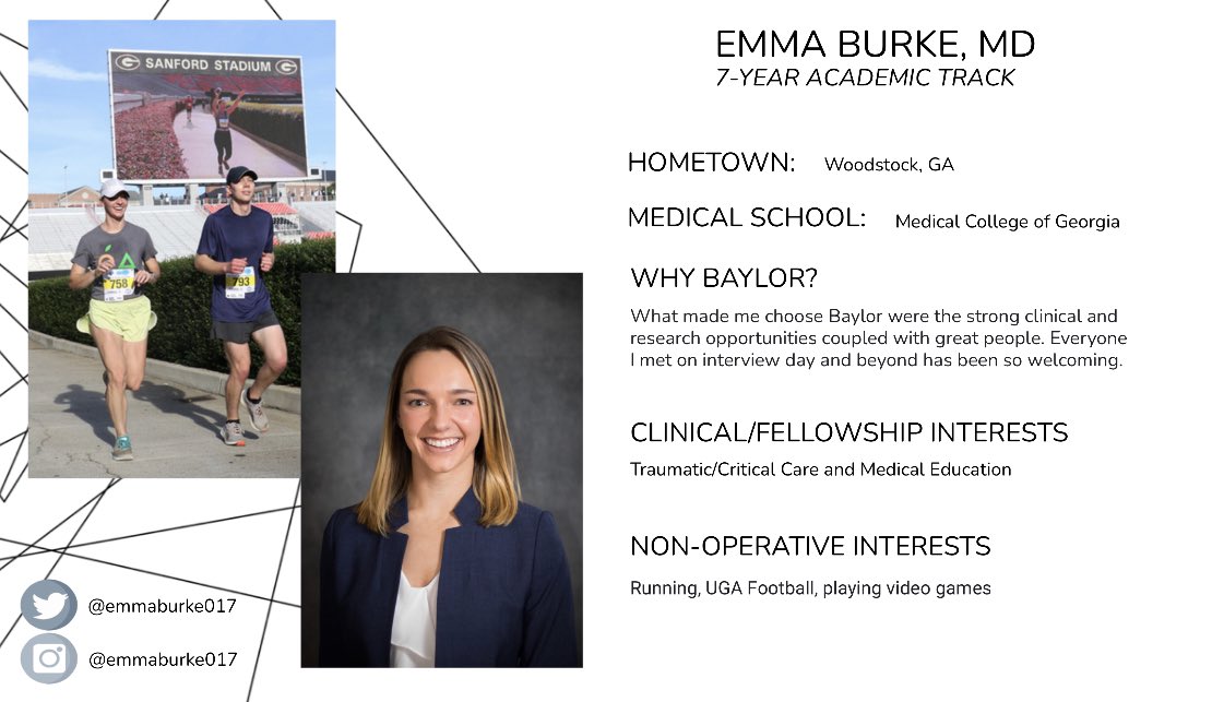 BCM General Surgery Residency (@bcmgsres) on Twitter photo Time for our next #TernsOnTheTimeline, so join us in welcoming <a href="/emmaburke017/">Emma Burke</a>, PGY-1!
She’s in our 7-year research track too, and check out what helped her decide to be #BaylorMade! Time for our next #TernsOnTheTimeline, so join us in welcoming <a href="/emmaburke017/">Emma Burke</a>, PGY-1!
She’s in our 7-year research track too, and check out what helped her decide to be #BaylorMade!