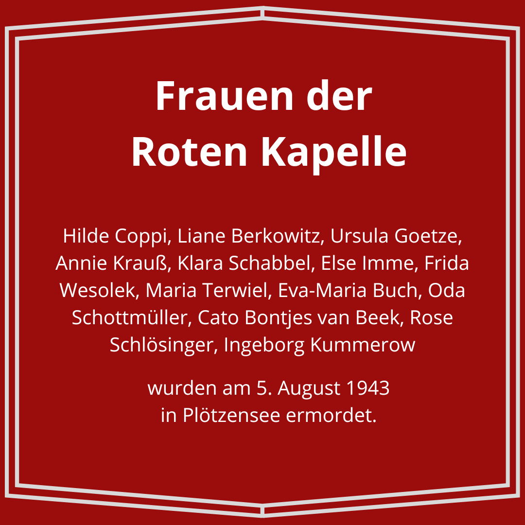 #OtD vor 79 Jahren wurden in #Berlin Plötzensee dreizehn junge Frauen der #RoteKapelle mit dem Fallbeil hingerichtet. Sie hatten Widerstand gegen den #NS geleistet, darunter christliche, kommunistische, sozialdemokratische, bürgerliche, als jüdisch verfolgte #FrauenimWiderstand