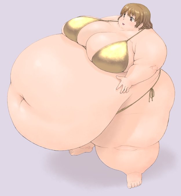 前の空気膨腹絵、マニアックなネタにも関わらず、たくさんの反応ありがとうございます!

デブの日に合わせて、水着肉絵(限界特盛)を描いてみました。 