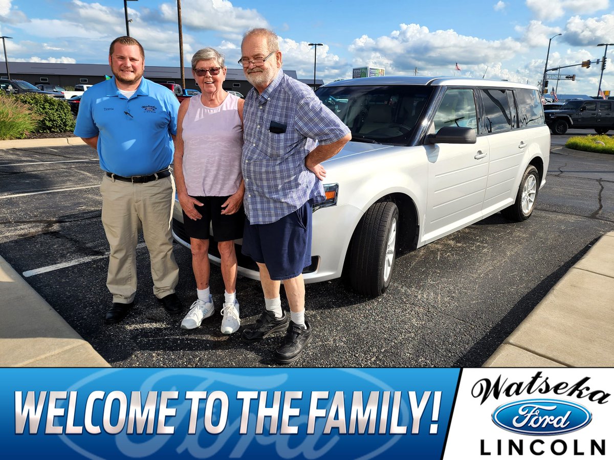 WatsekaFord's tweet photo. Congratulations to Mr. and Mrs. Gillespie from Paxton on the purchase of their new Ford Flex! #WatsekaFord #Ford #Flex #FordFlex #WelcomeToTheFamily https://t.co/MYFnffCw4O