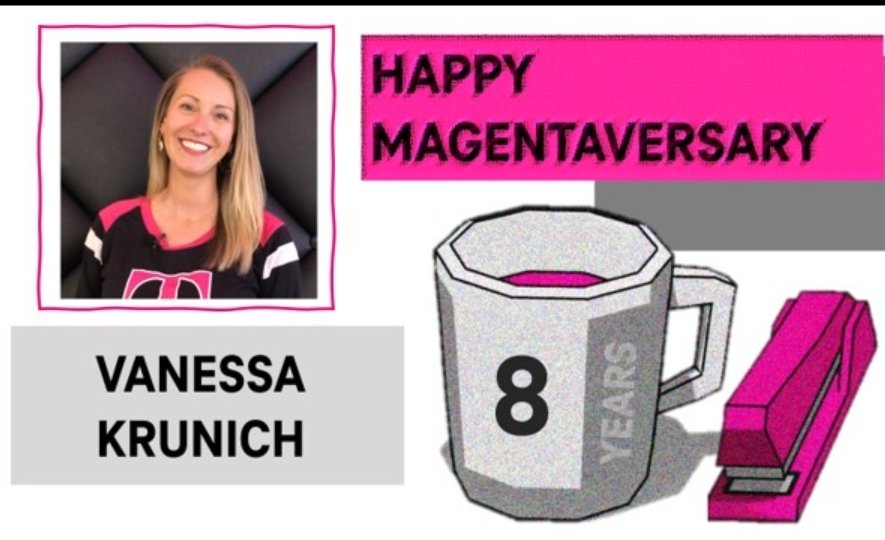 <a href="/JohnStevens_/">John Stevens</a> and the entire #NorthTXstars team 🤠⭐️ is celebrating the Magentaversery of <a href="/VanessaKTweets/">Vanessa K</a> !!!!!!! Congratulations Vanessa on your 8 years with <a href="/TMobile/">T-Mobile</a> - you couldn't be here with us today, but we all celebrated YOU on this important day!