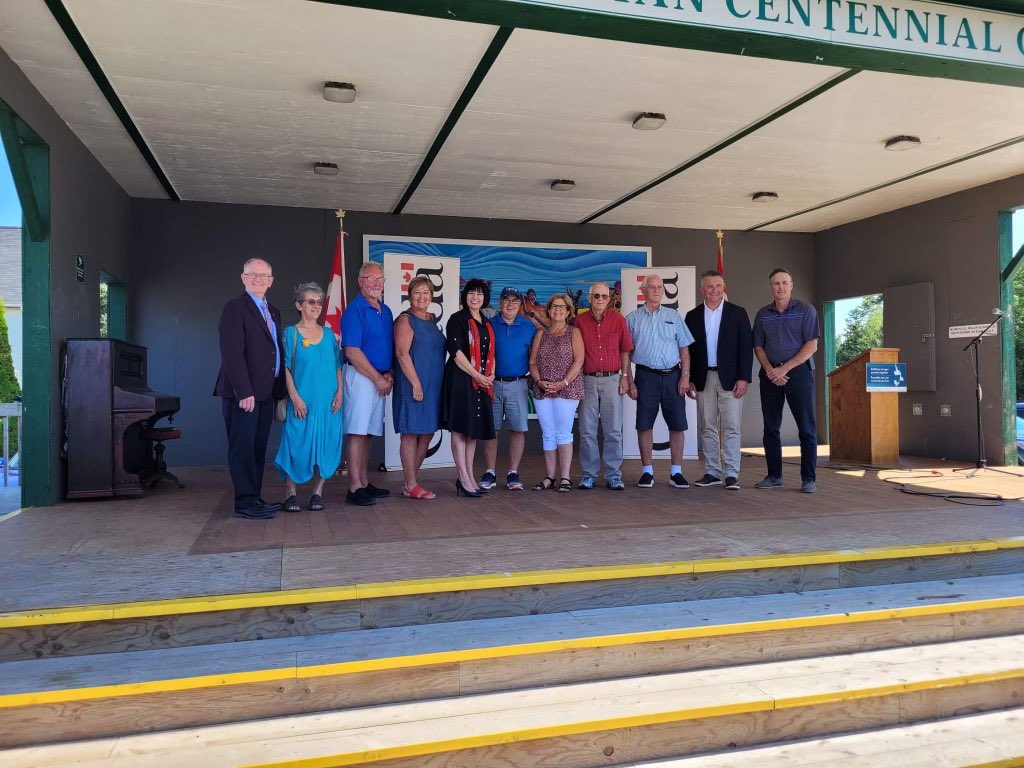 CornwallHeath's tweet photo. Great to be in @ktownpei Kensington this afternoon with my friend &amp; colleague @GinettePT to announce $248K for 4 revitalization projects in the area. By investing in public infrastructure, we’re strengthening our communities and rural sustainability #ruralpei #peipoli #community https://t.co/P1O7BTTSyI